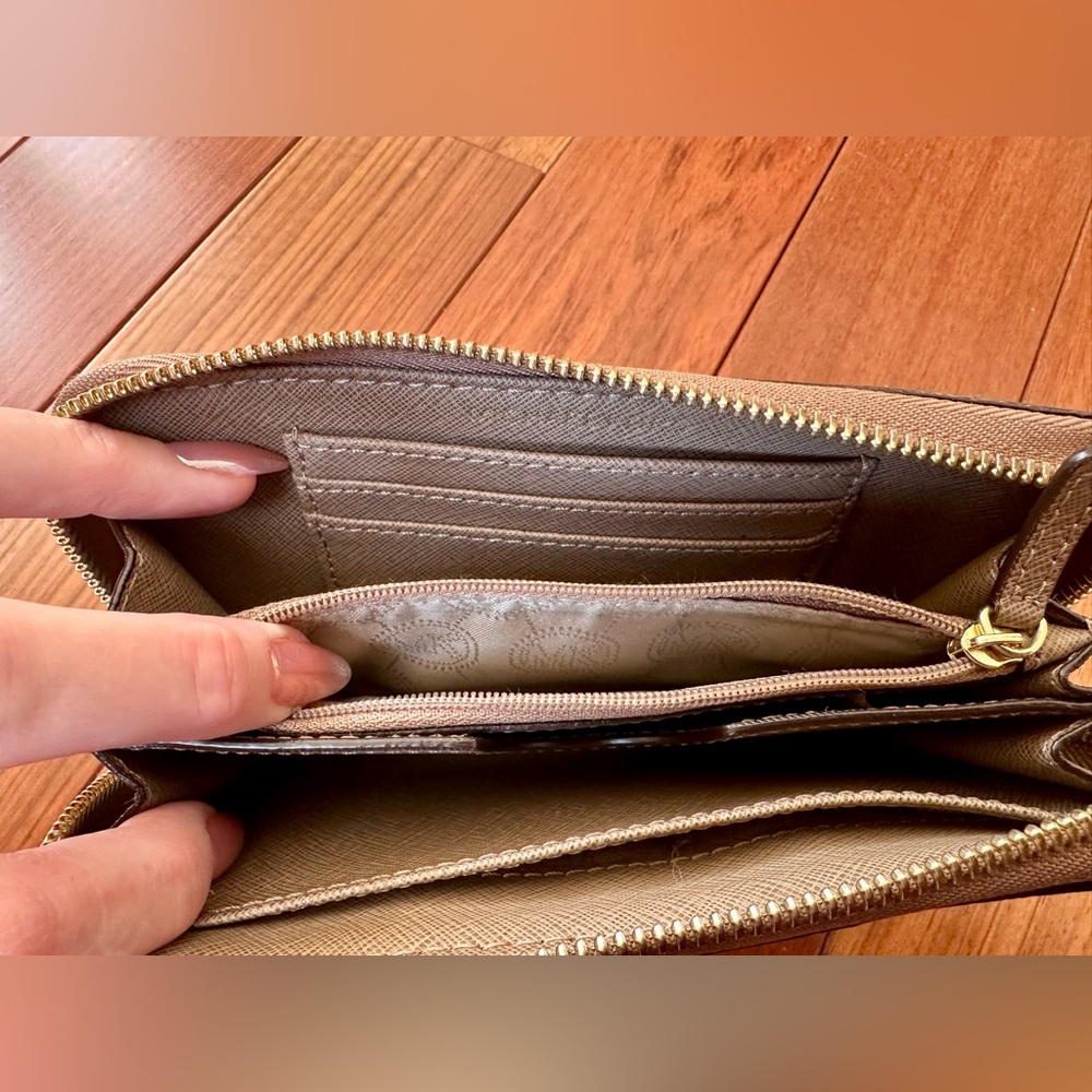 Michael Kors Saffiano Leather Taupe Wristlet Clutch - Picture 9 of 9